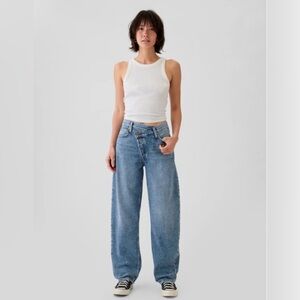 Gap | High Rise Crossover Barrel Jeans